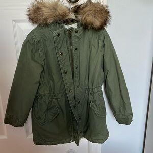 Gapkids sherpalined coat, girl size S
